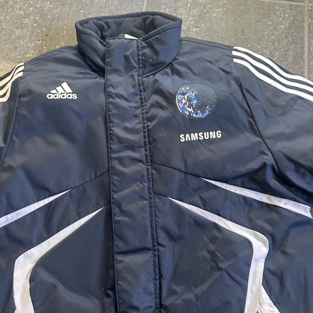 Adidas Dark Blue and White Sports winter Jacket size 14/16